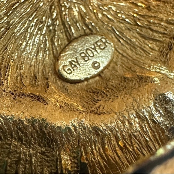 Gay Boyer Burgundy Leather Belt with Round Gold Buckles, S/M - Picture 4 of 10